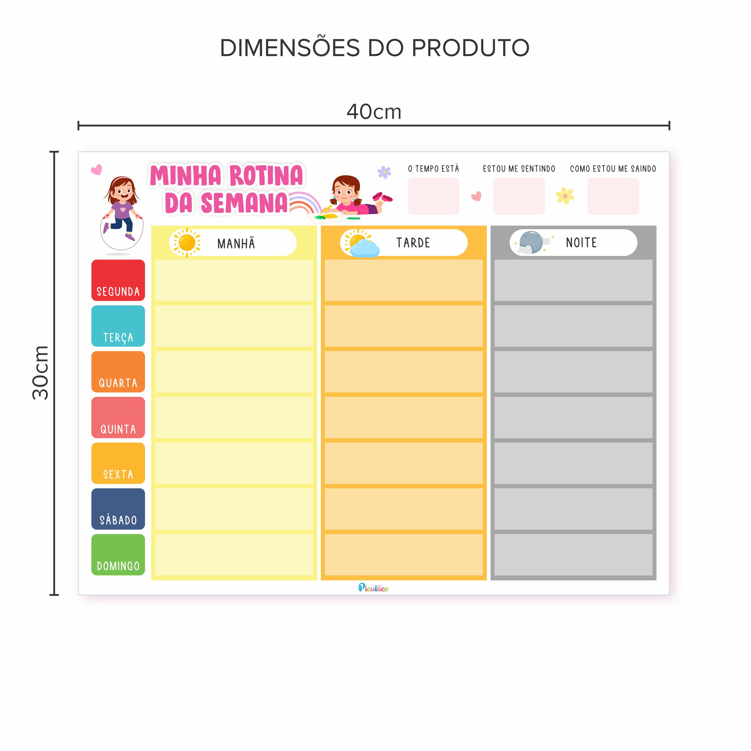 Kit Quadros Educativos Rotina Semanal Incentivo Regras MetÁlico