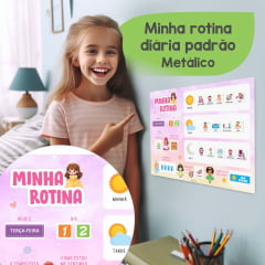 QUADRO DE ROTINA DIÁRIA INFANTIL - PADRÃO - METÁLICO PARA PAREDE
